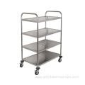 Stainless Steel Round Tube Four Tiers Food Cart